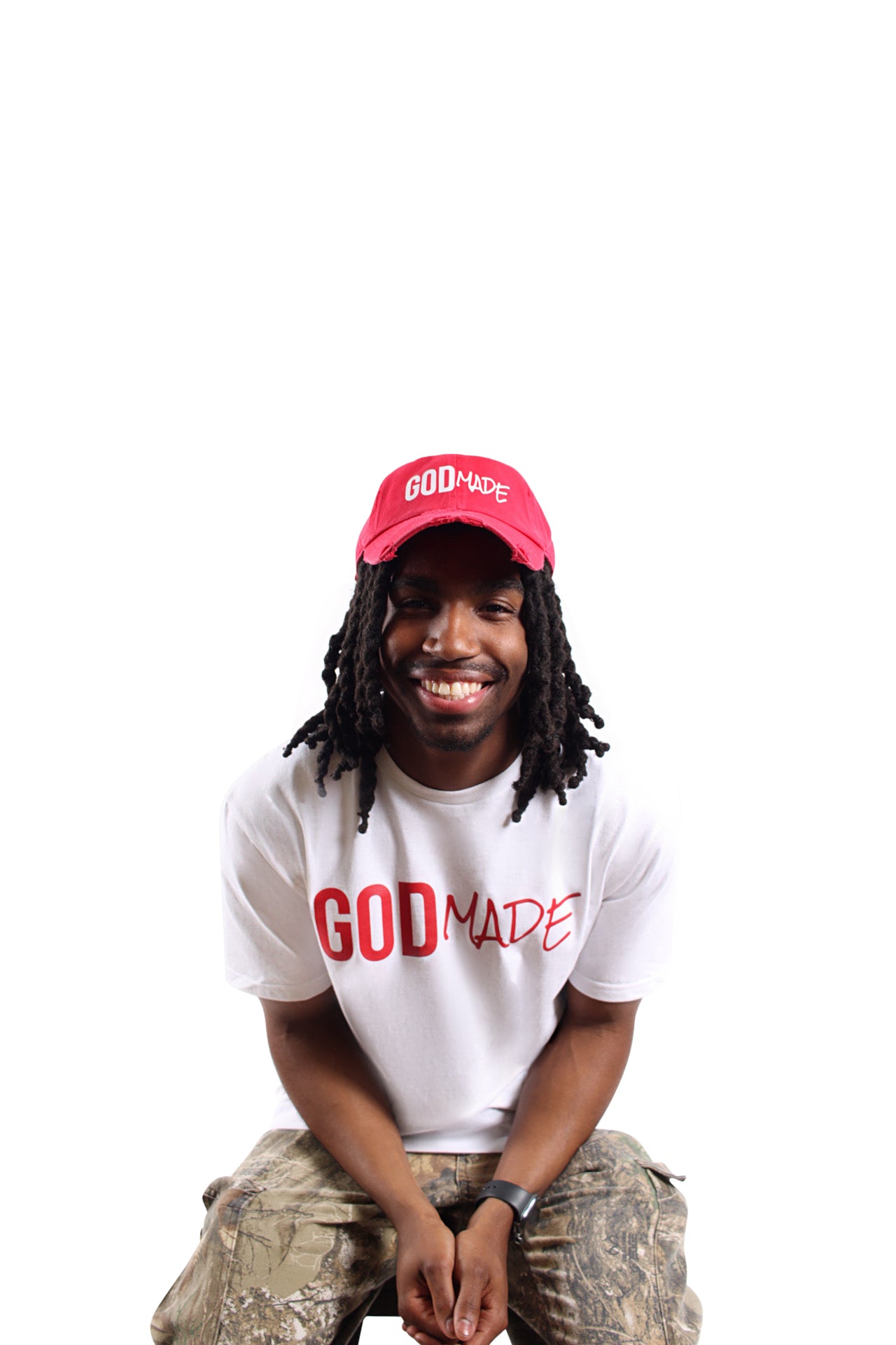 (Red) GodMade Unisex Hat & Shirt Combo