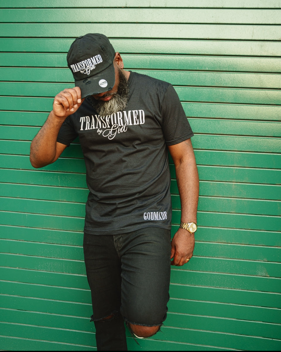 (Mercy Black) Transformed By God Unisex Hat & Shirt Combo