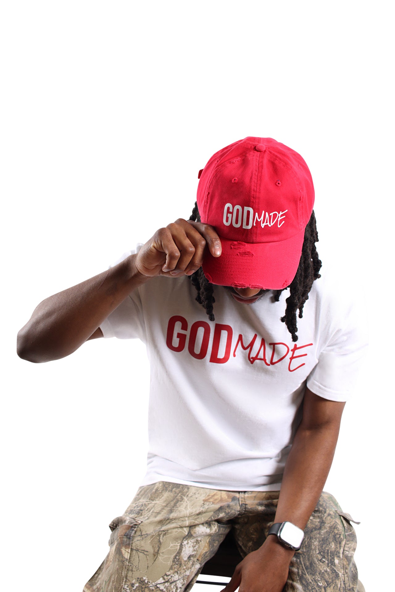 (Red) GodMade Unisex Hat & Shirt Combo
