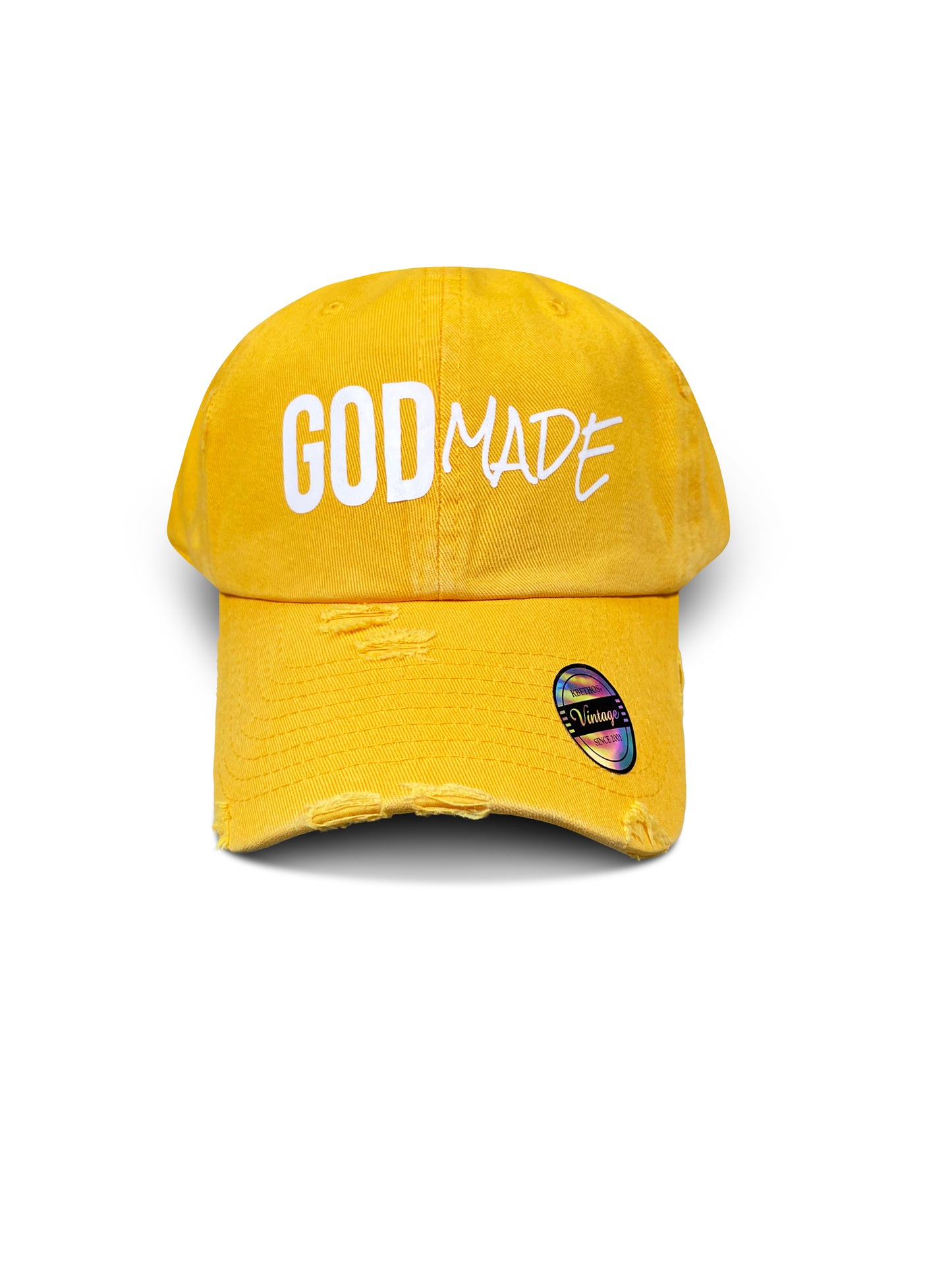(Mustard)GOD MADE Dad Hat
