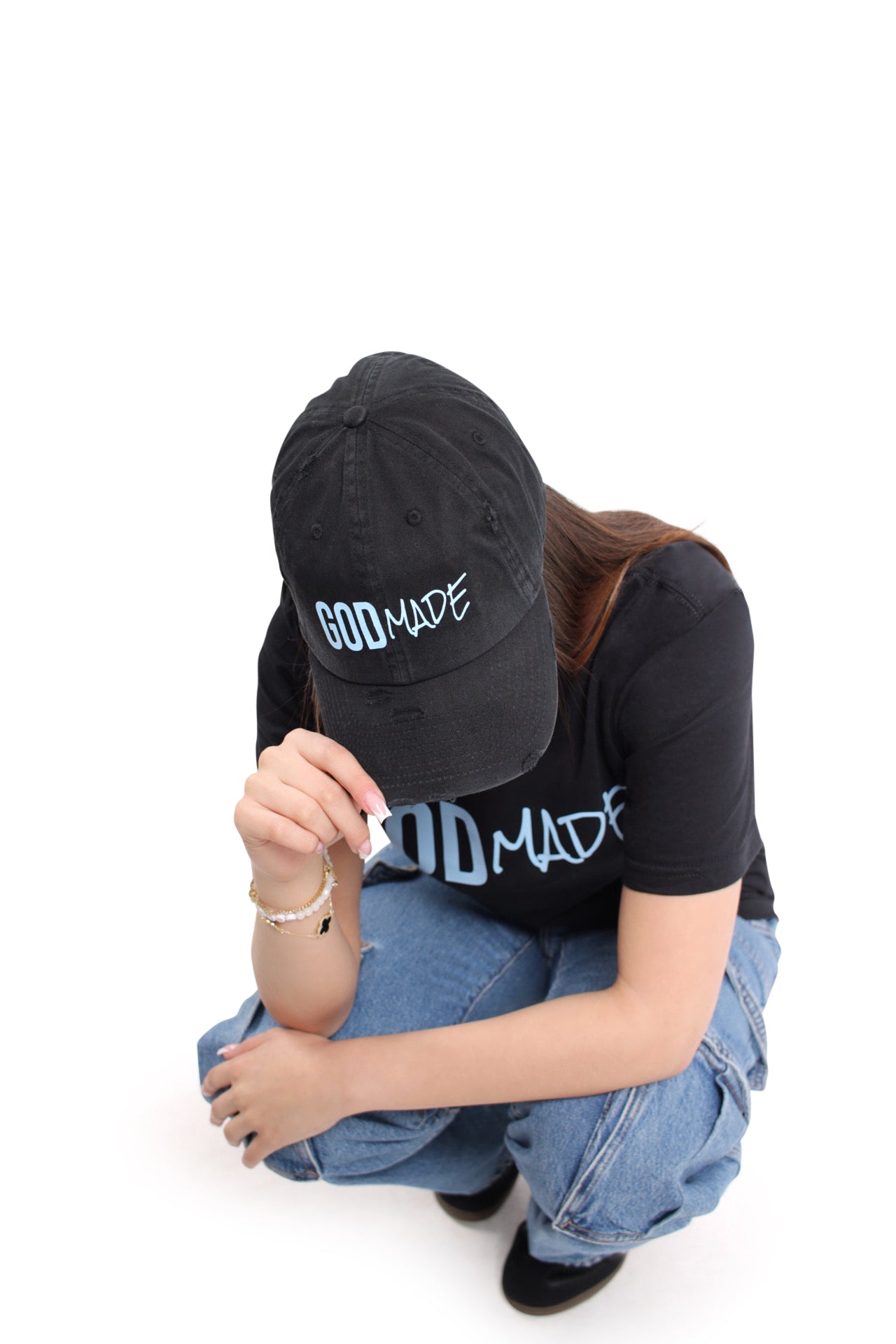 (Black & Carolina Blue) Unisex Hat & Shirt Combo
