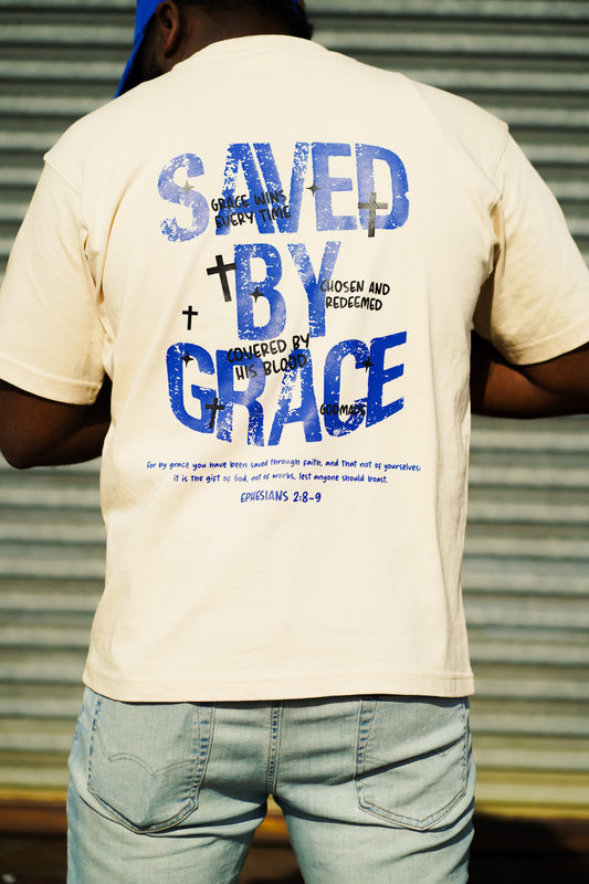 (Off White ) Saved By Grace Boxy Unisex T-Shirt