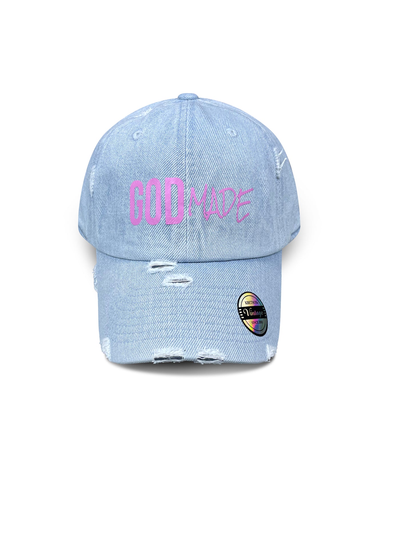 (Denim & Pink) GodMade Dad Hat