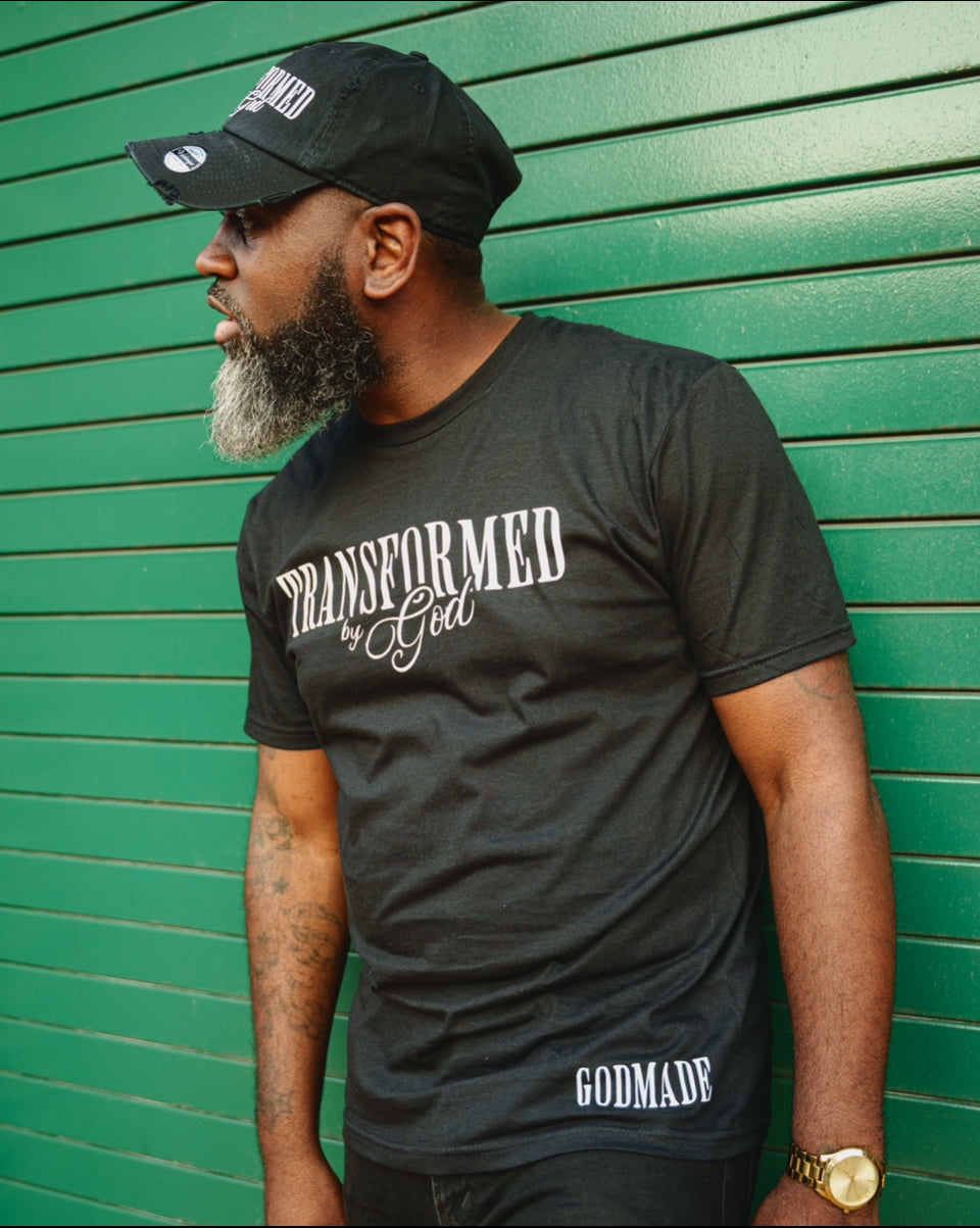(Mercy Black) Transformed By God Unisex Hat & Shirt Combo