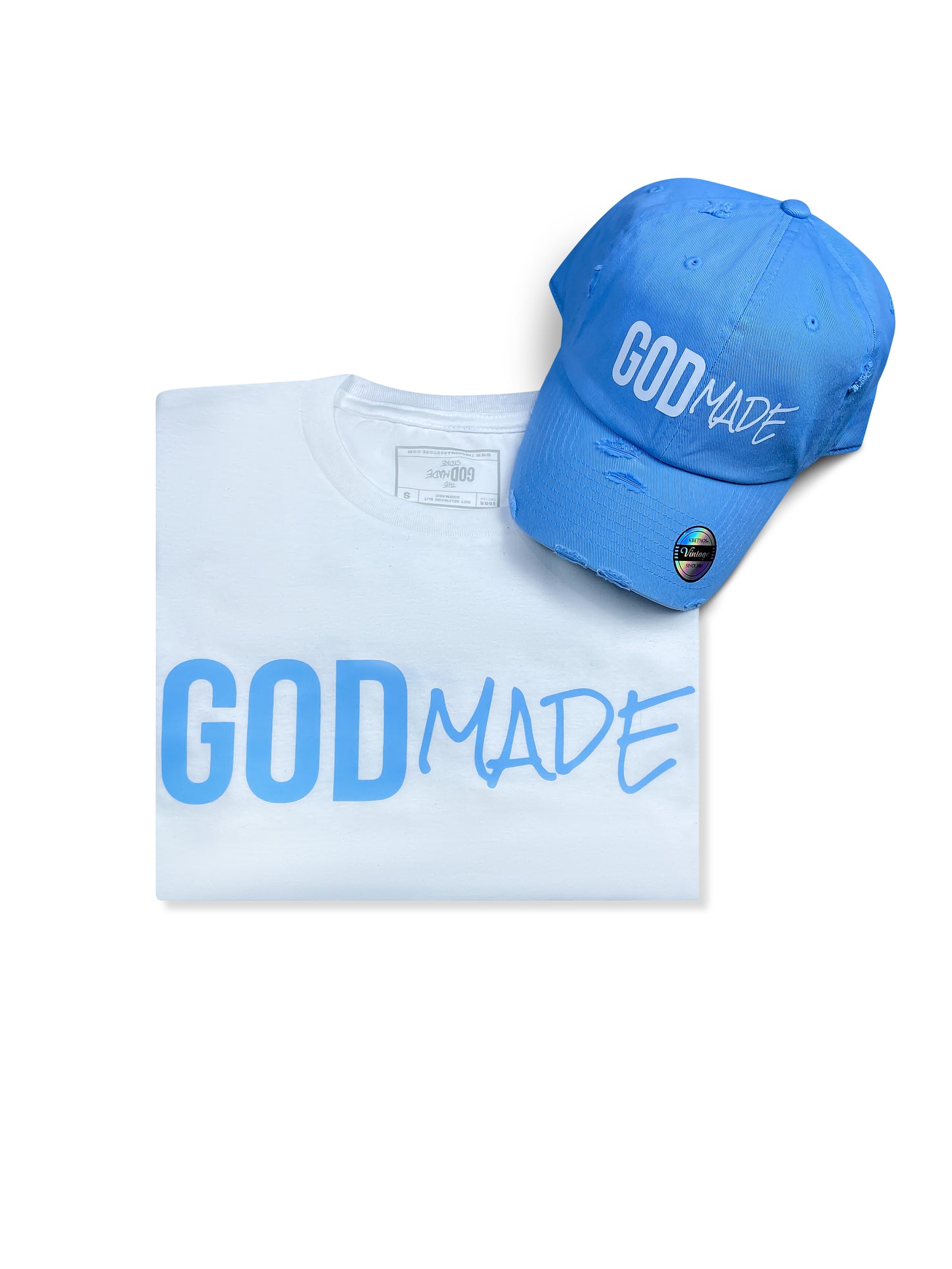(Carolina Blue) GodMade Unisex Hat & Shirt Combo