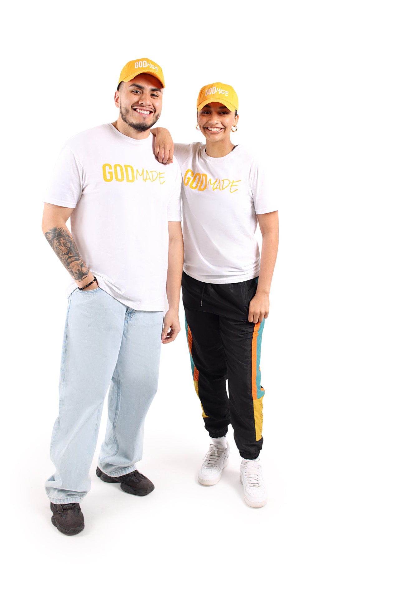 (Mustard) GodMade Unisex Hat & Shirt Combo
