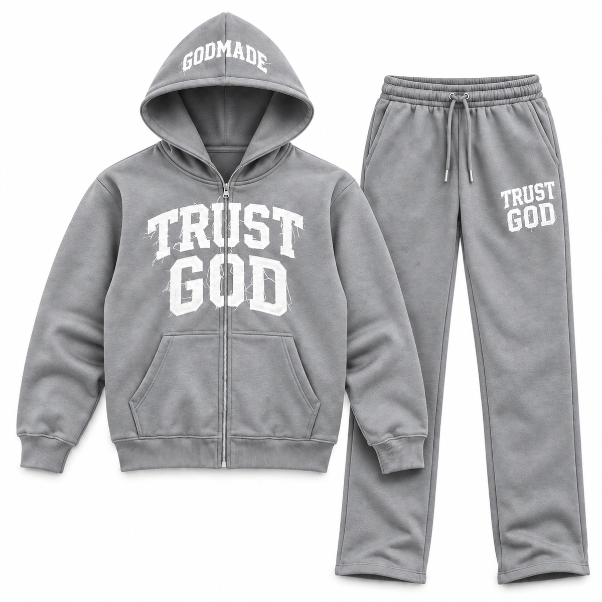(Cement Gray) Trust God Unisex Sweatsuit