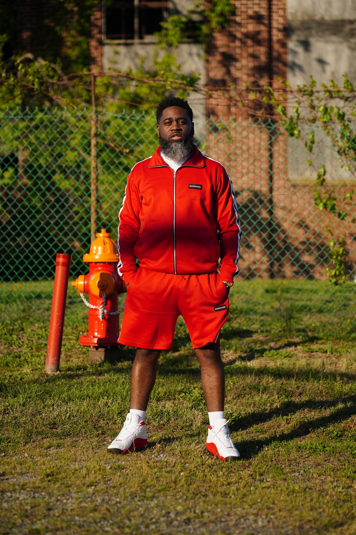 (The Blood Red) Statement Unisex Track Jacket & Short Set