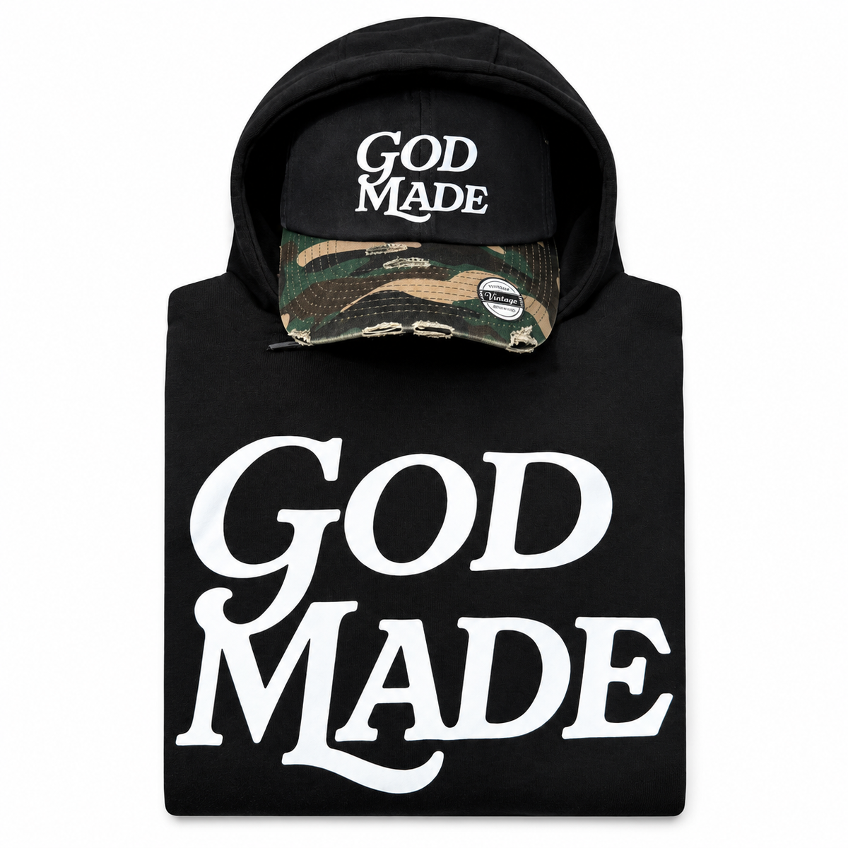 (Mercy Black) GodMade Unisex Hoodie & Hat Combo