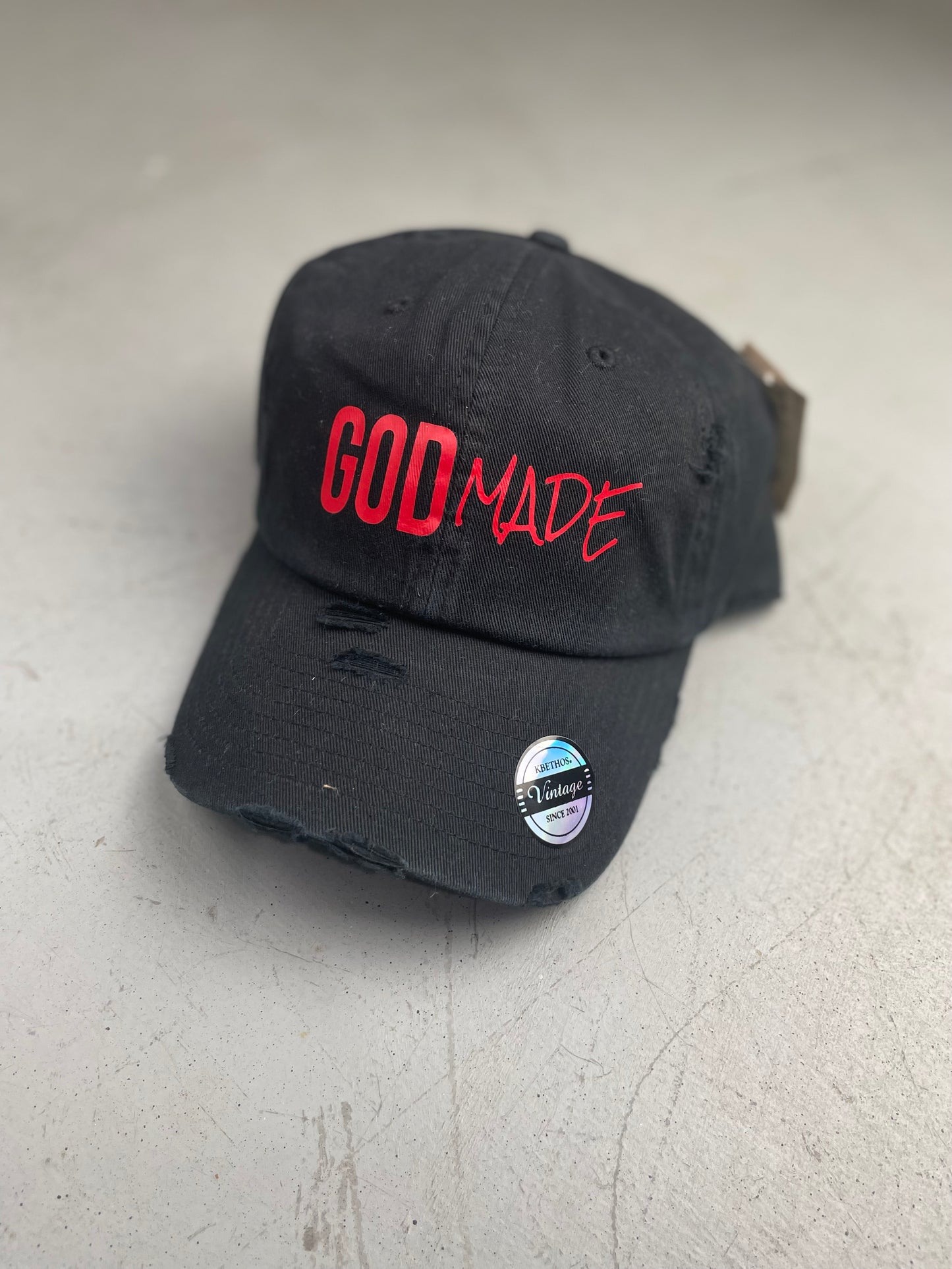 (Black & Red) GODMADE DAD HAT