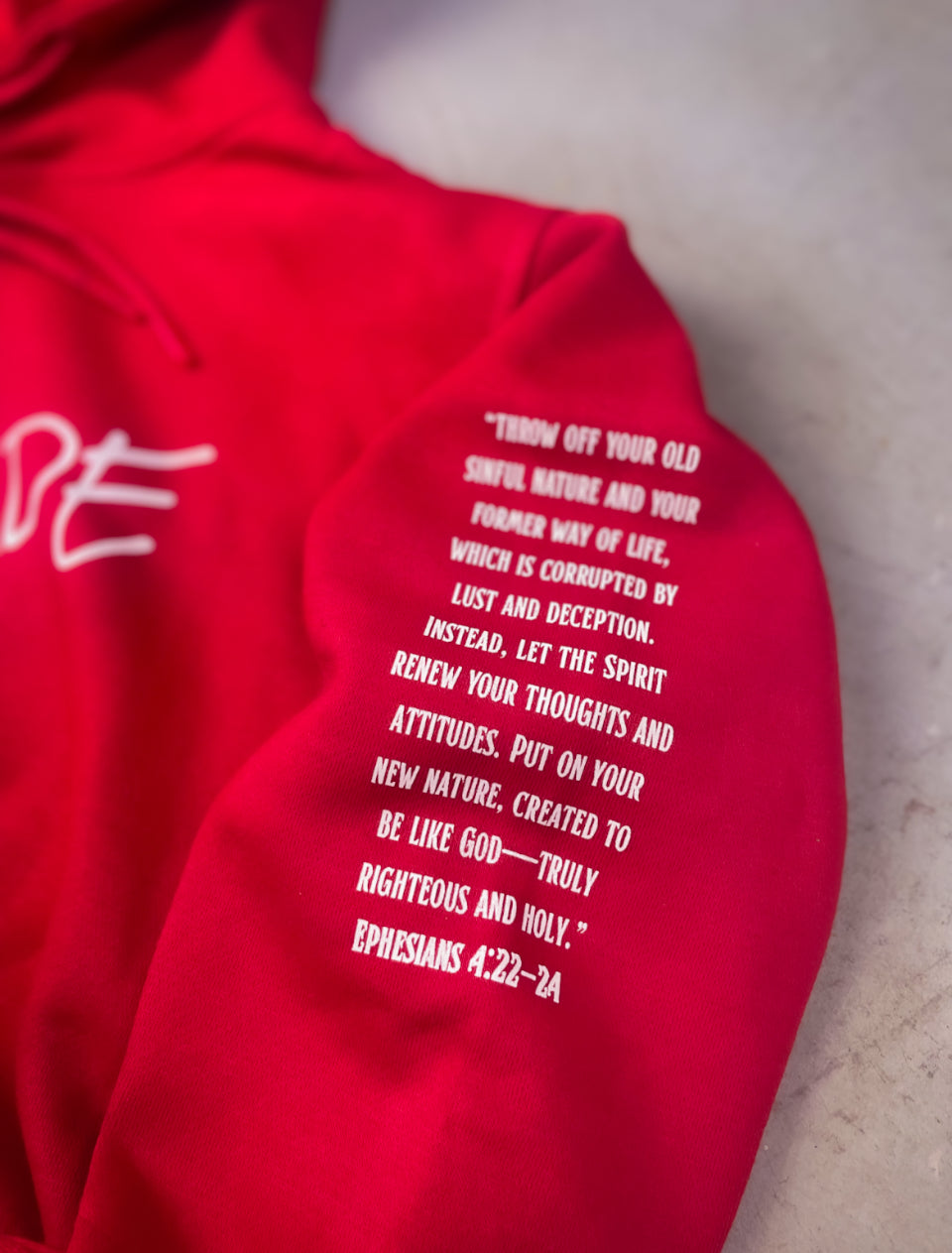 (Red) GODMADE Scripture Unisex Hoodie