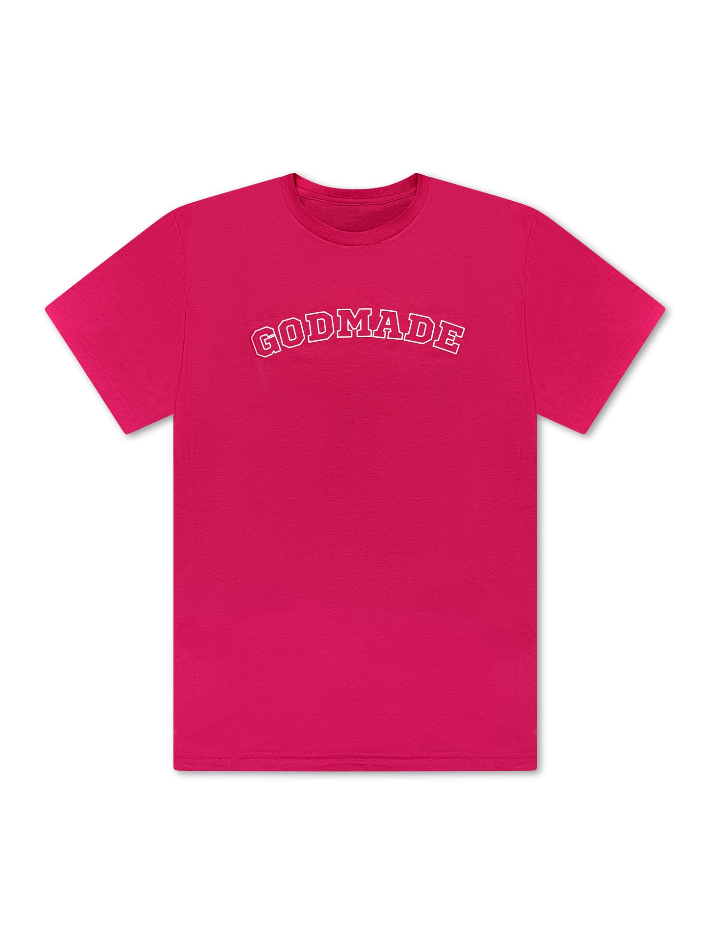 (Passion Pink) GodMade Varsity Unisex T-Shirt