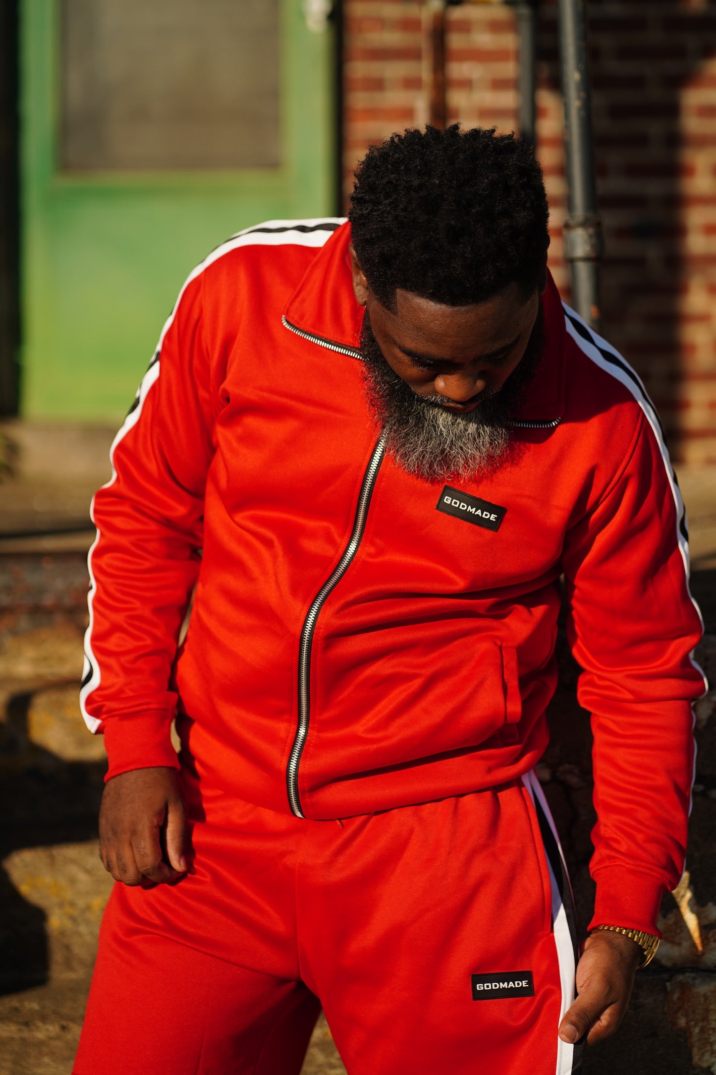 (The Blood Red) Statement Unisex Track Jacket & Short Set
