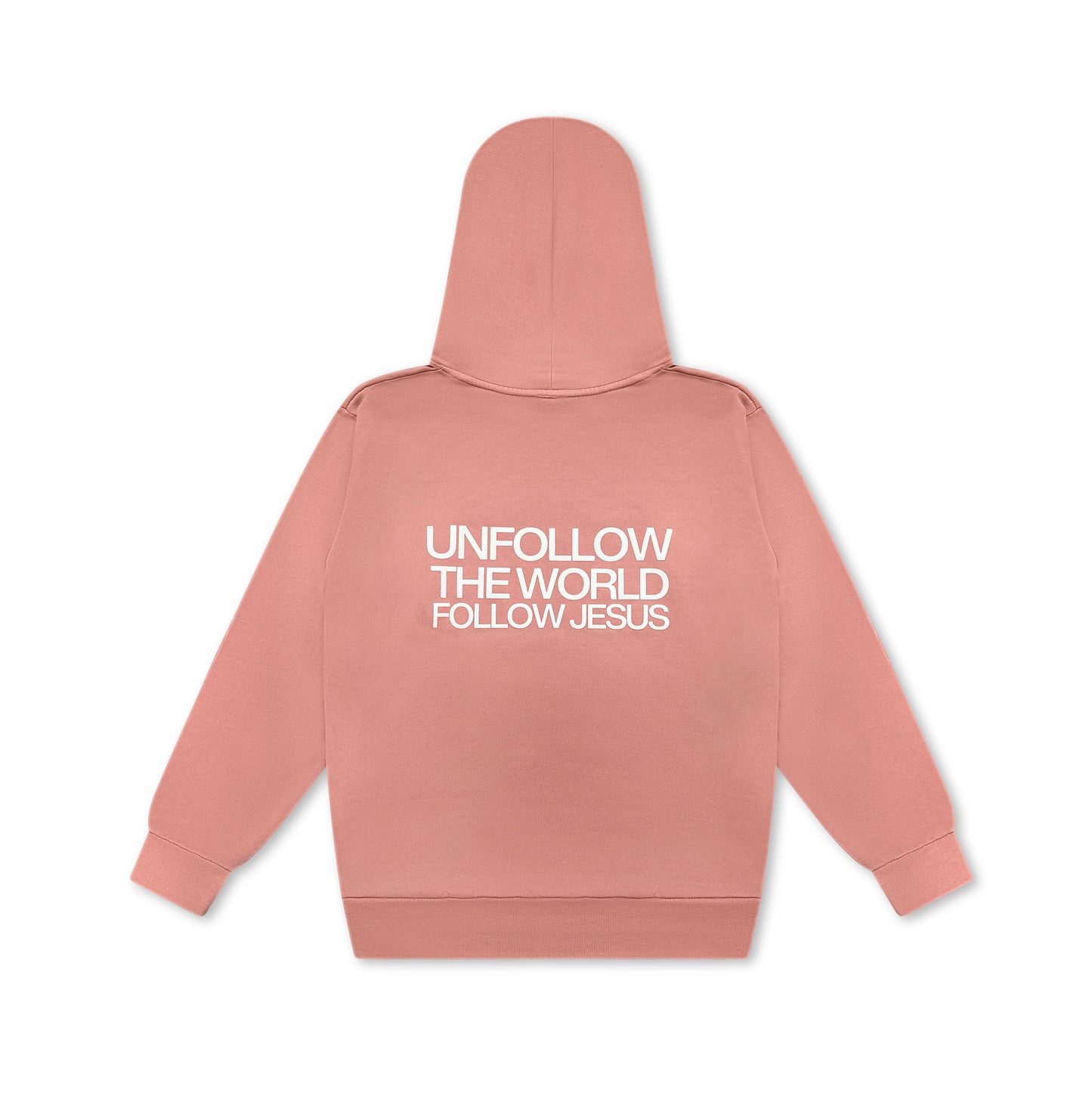 (Salmon) Puff Print Follow Jesus Unisex Hoodie