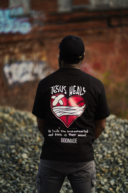 (Mercy Black) Jesus Heals Boxy Unisex T-Shirt