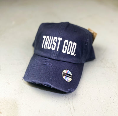 (Navy) Trust God Dad Hat