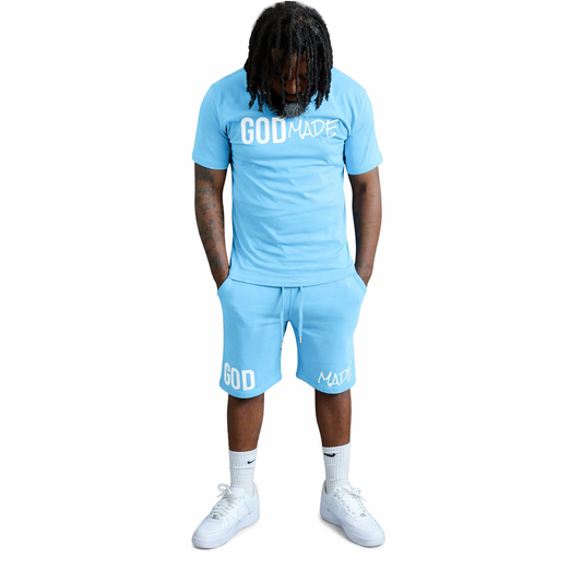 (Heavenly Blue) GODMADE Unisex Short Set