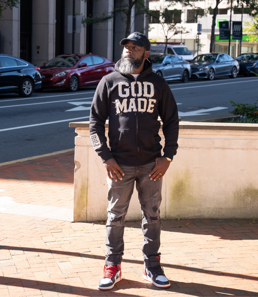 (Mercy Black) New Creation Distressed Zip Unisex Hoodie