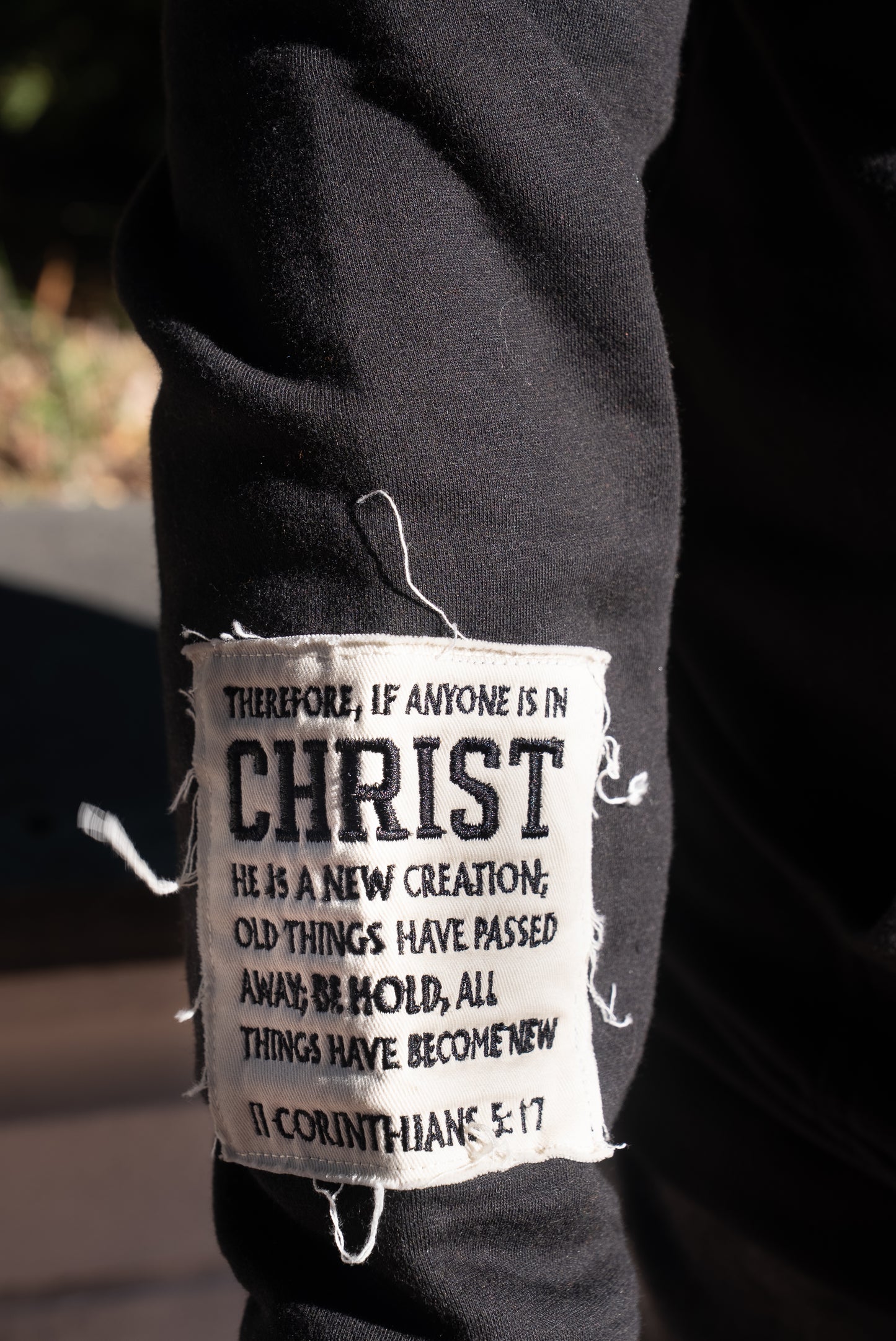 (Mercy Black) New Creation Distressed Zip Unisex Hoodie