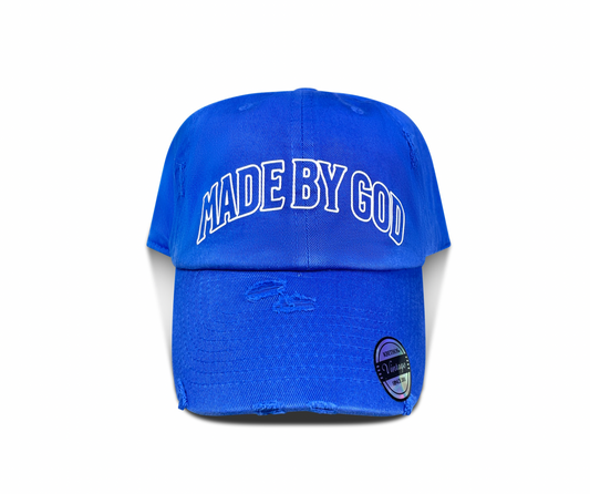 (Living Water Blue) Made By God Dad Hat