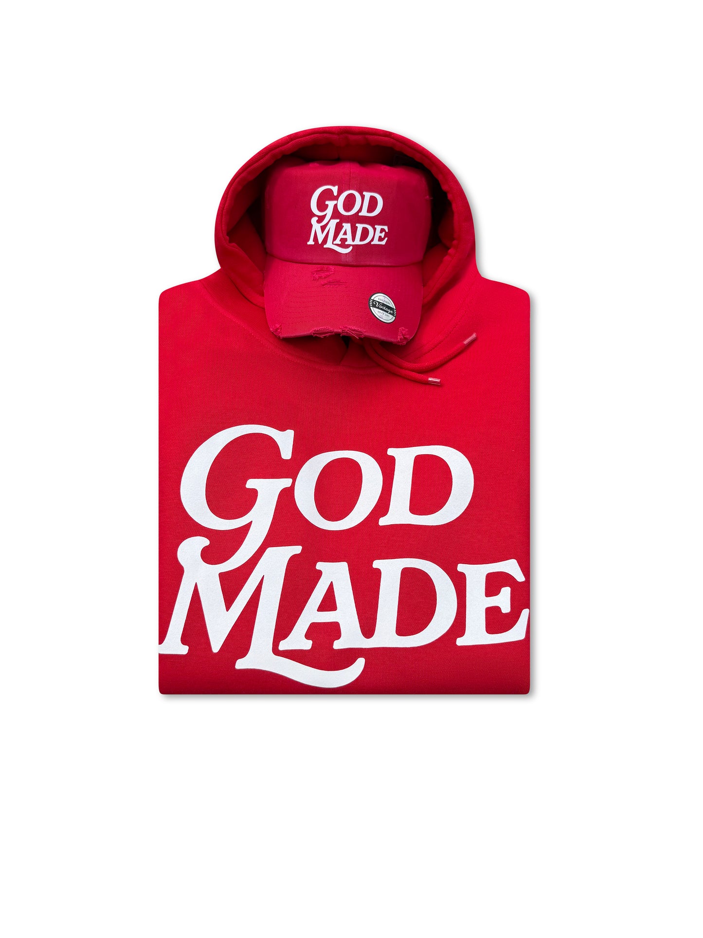 (Blood Red) GodMade Unisex Hoodie & Hat Combo