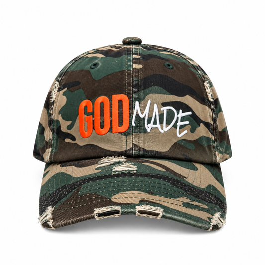 (Camo & Holy Fire Orange) GodMade Dad Hat