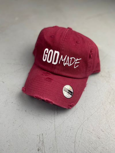 (Maroon) Classic GOD MADE DAD HAT