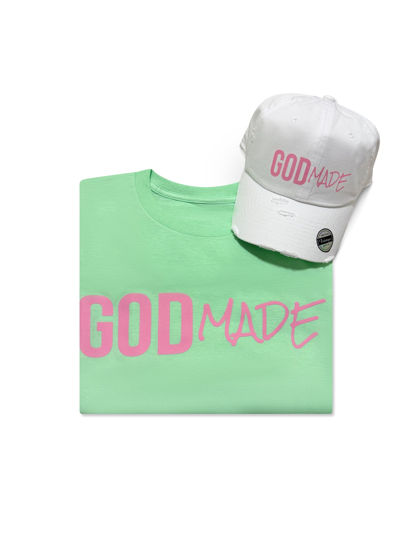 (Mint) GodMade Unisex Hat & Shirt Combo