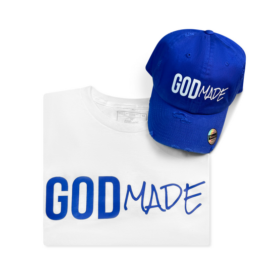 (Living Water Blue) GODMADE Unisex Hat & Shirt Combo