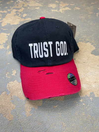 (Red & Black) Trust God Dad Hat