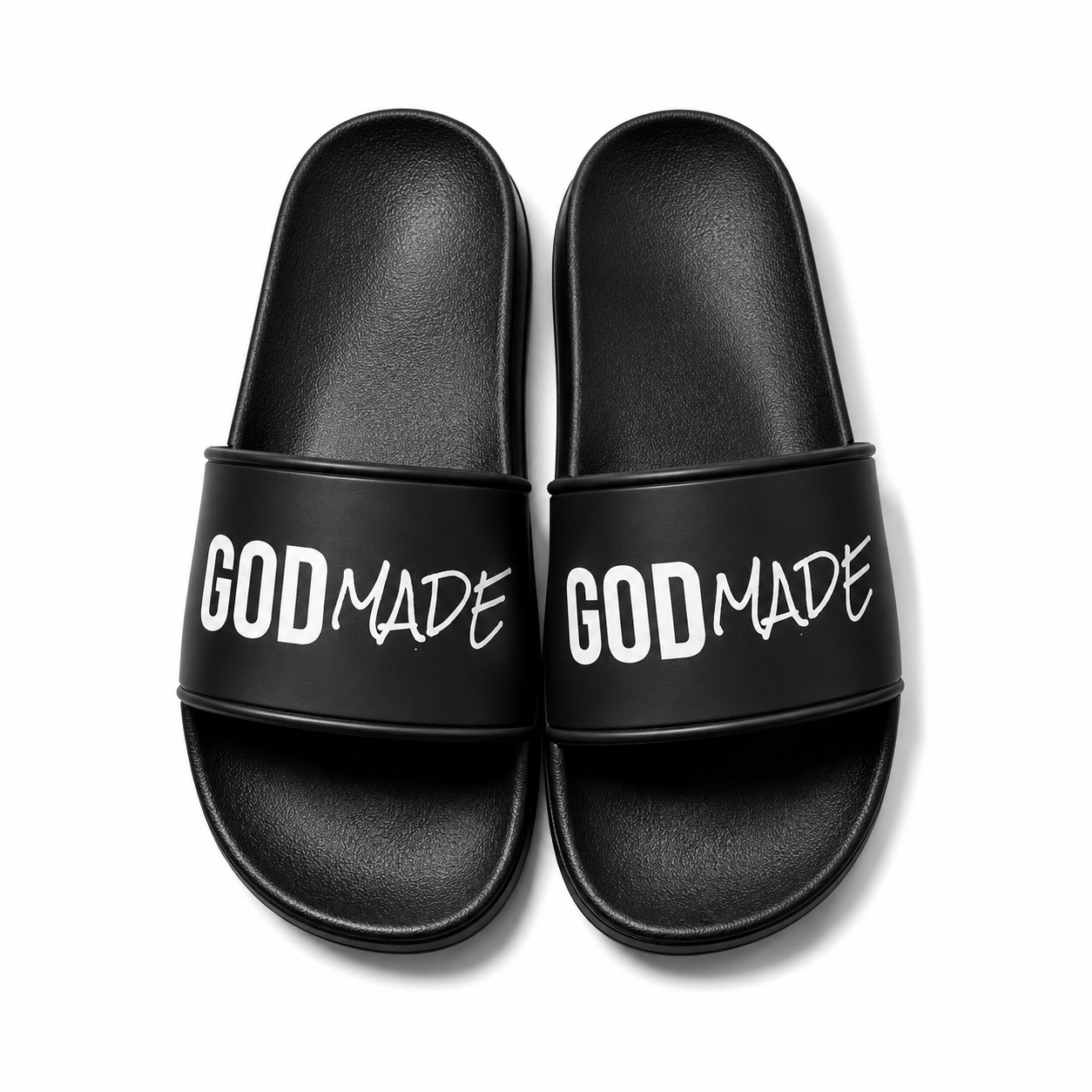 (Mercy Black) GODMADE Slides Unisex Fit