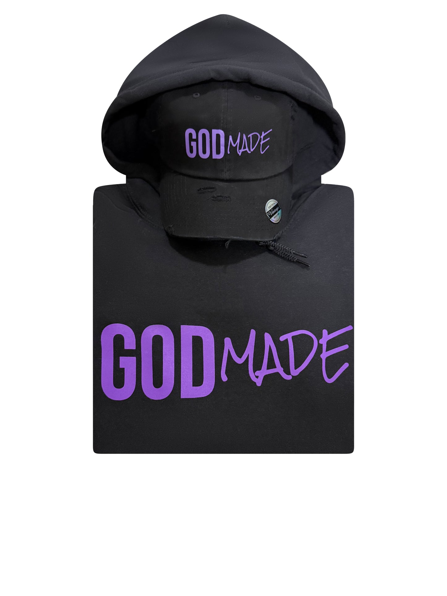 (Mercy Black & Purple) GodMade Unisex Hoodie & Hat Combo