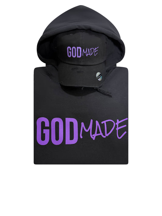 (Mercy Black & Purple) GodMade Unisex Hoodie & Hat Combo