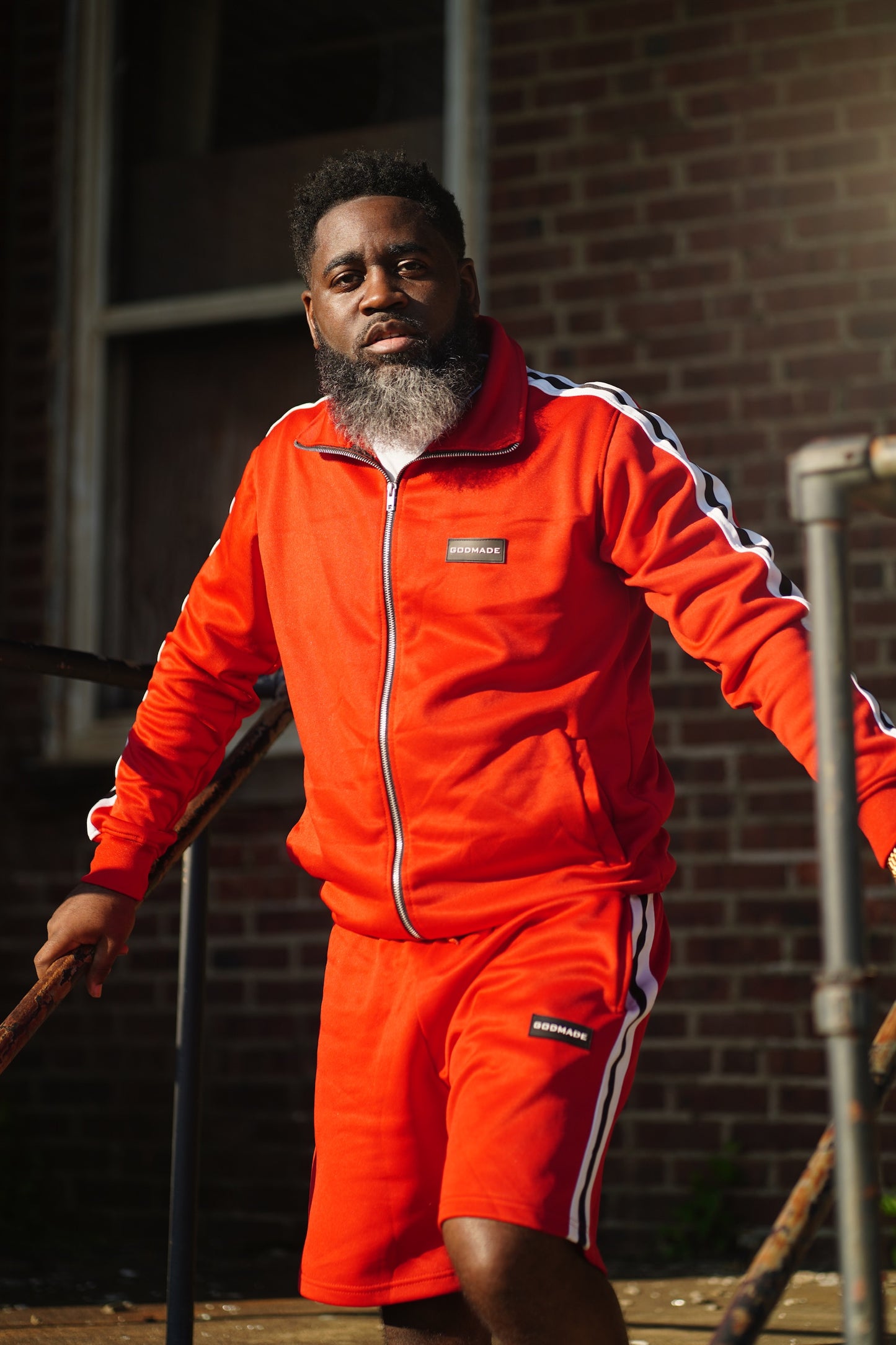 (The Blood Red) Statement Unisex Track Jacket & Short Set
