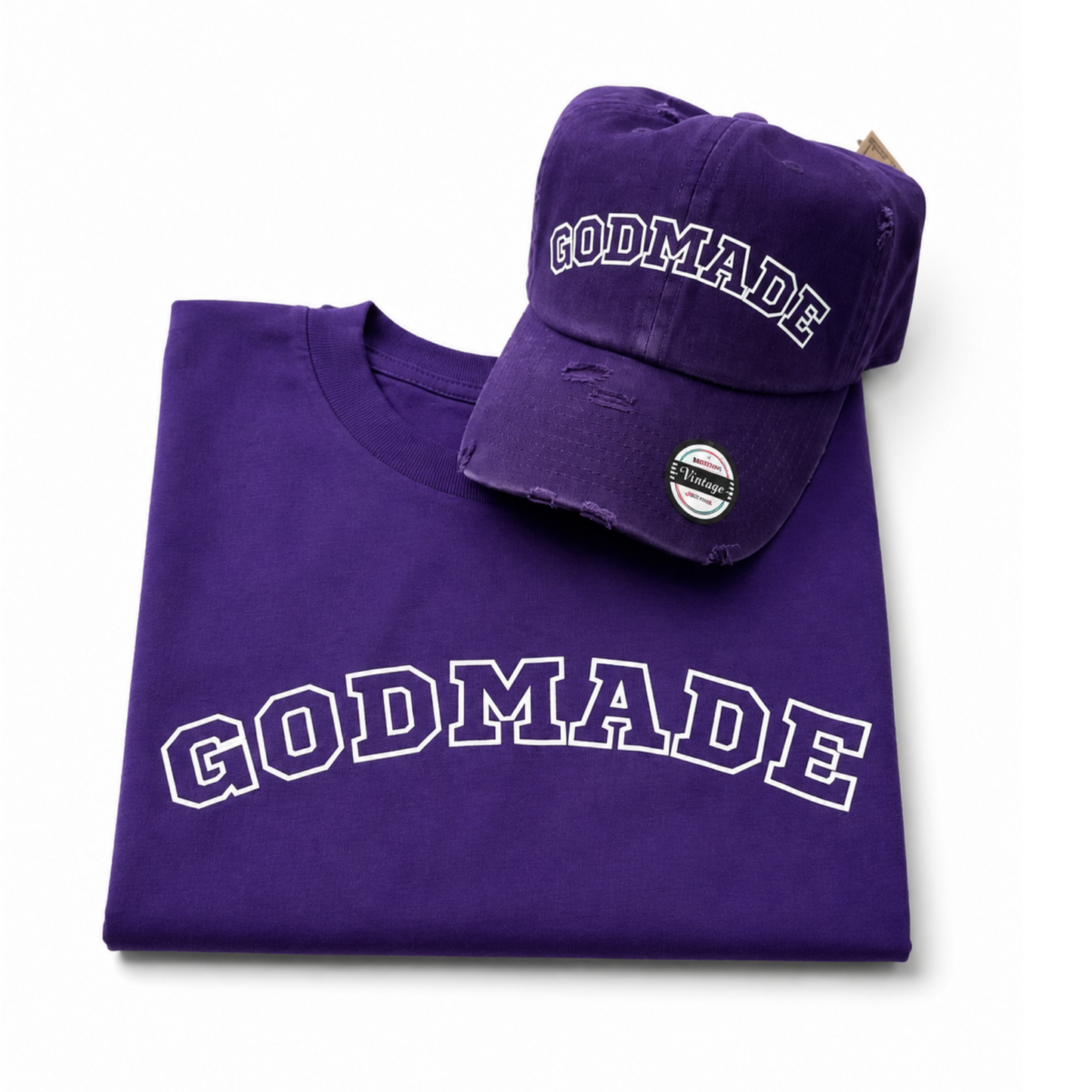 (Priesthood Purple) GodMade Varsity Hat & Shirt Combo