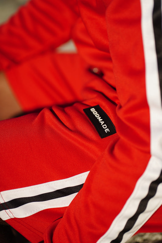 (The Blood Red) Statement Unisex Track Jacket & Short Set