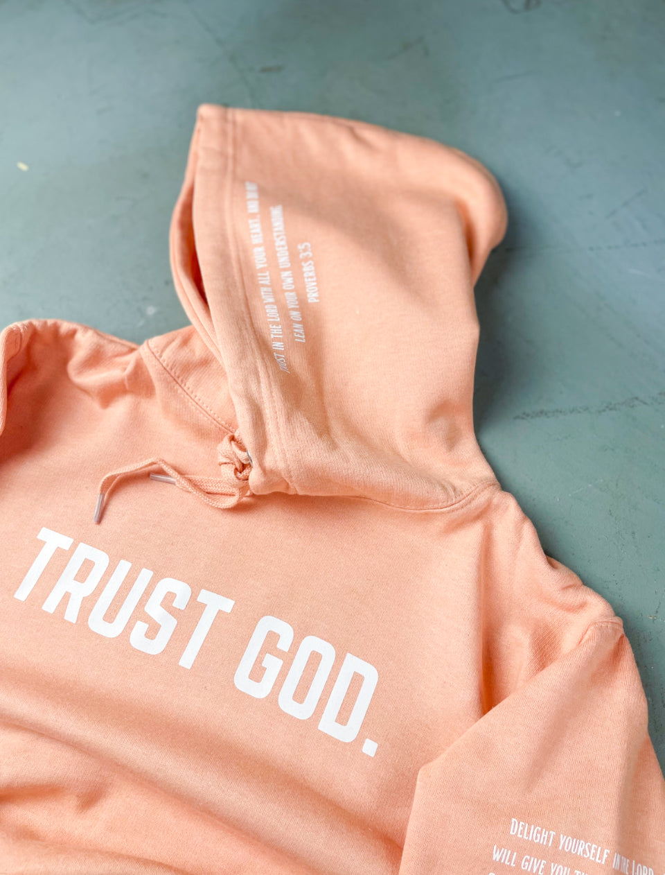 (Peach)Trust God Unisex Hoodie