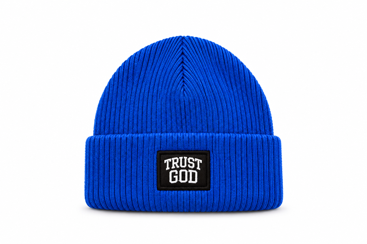 (Living Water Blue) Trust God Beanie