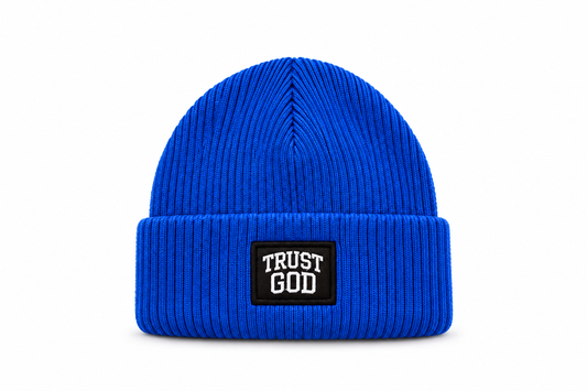 (Living Water Blue) Trust God Beanie