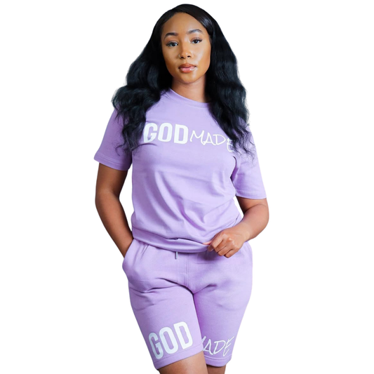 (Lilac) GodMade Unisex Short Set
