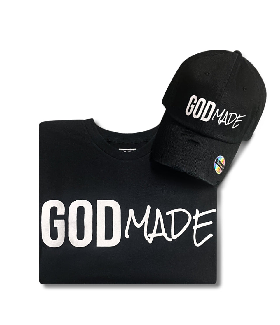 (BLACK & WHITE) GodMade Unisex Hat & Shirt Combo