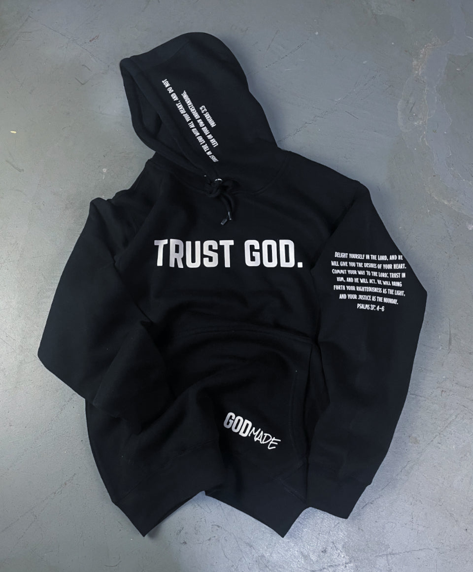 (Black) Trust God UNISEX HOODIE