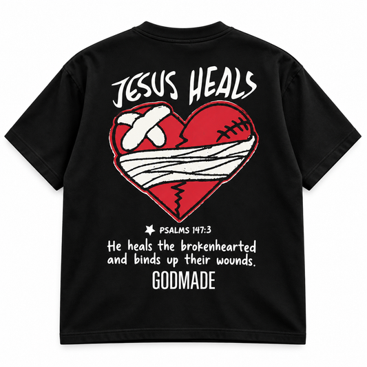 (Mercy Black) Jesus Heals Boxy Unisex T-Shirt