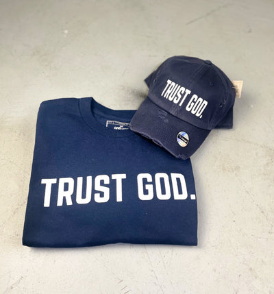 (Navy) Trust God Unisex Hat & Shirt Combo