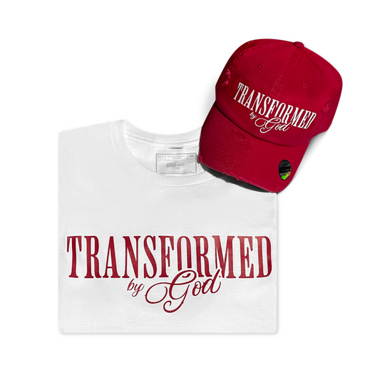 (The Blood Red) Transformed By God Unisex Hat & Shirt Combo