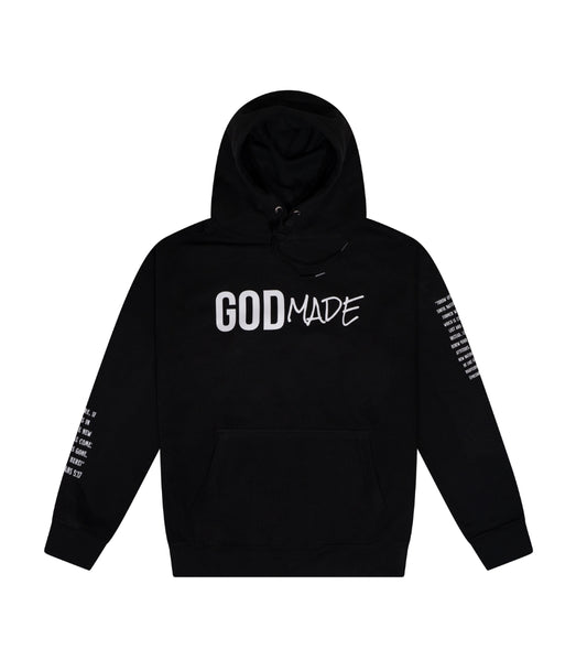 (Black) GodMade Scripture Unisex Hoodie