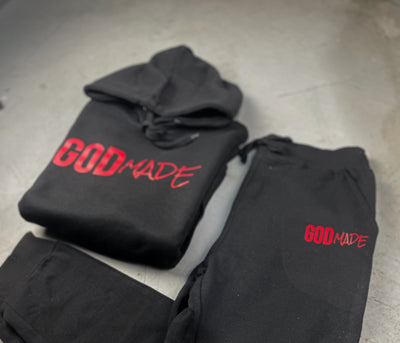 (Black & Red) Unisex Sweatsuit