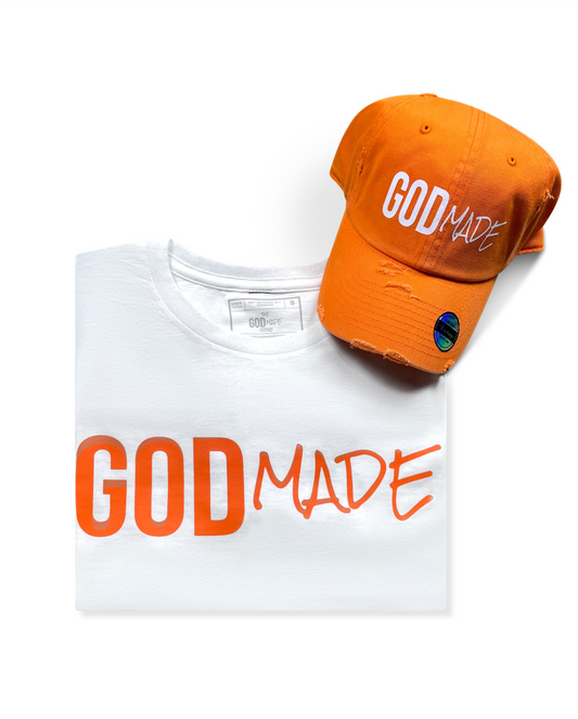 (Holy Fire Orange) GodMade Unisex Hat & Shirt Combo