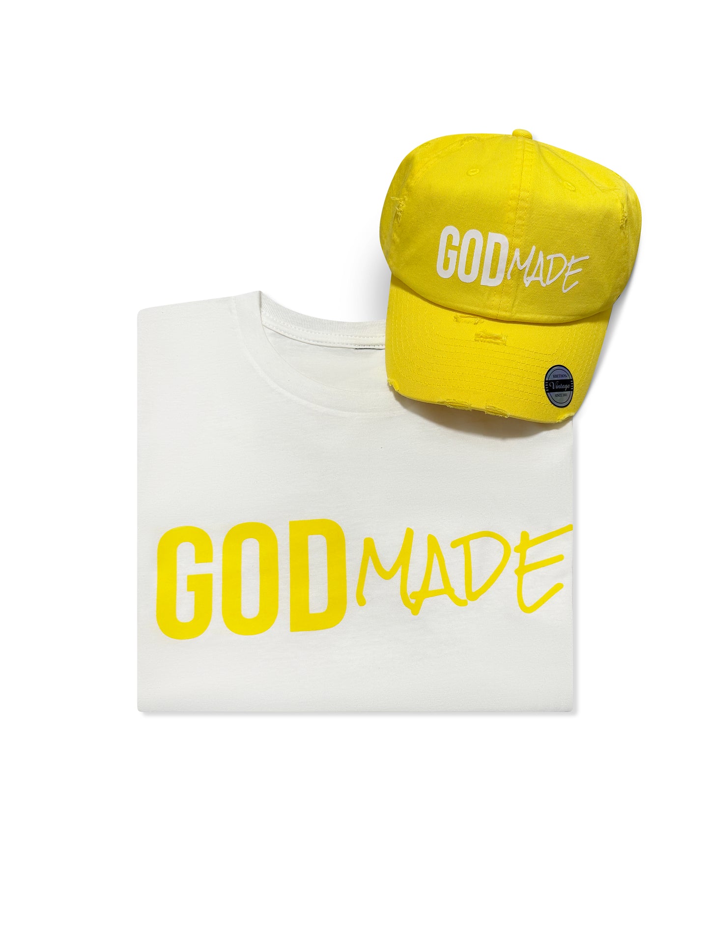 (Daisy Yellow) GodMade Unisex Hat & Shirt Combo