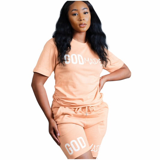(Peach) GodMade Unisex Short Set